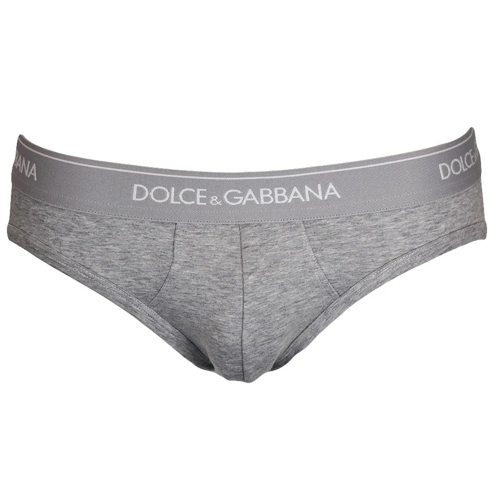 2-Pack Stretch Cotton Mid-Rise Briefs, Grey Melange