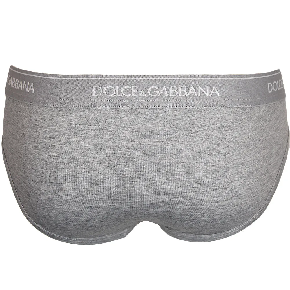 2-Pack Stretch Cotton Mid-Rise Briefs, Grey Melange