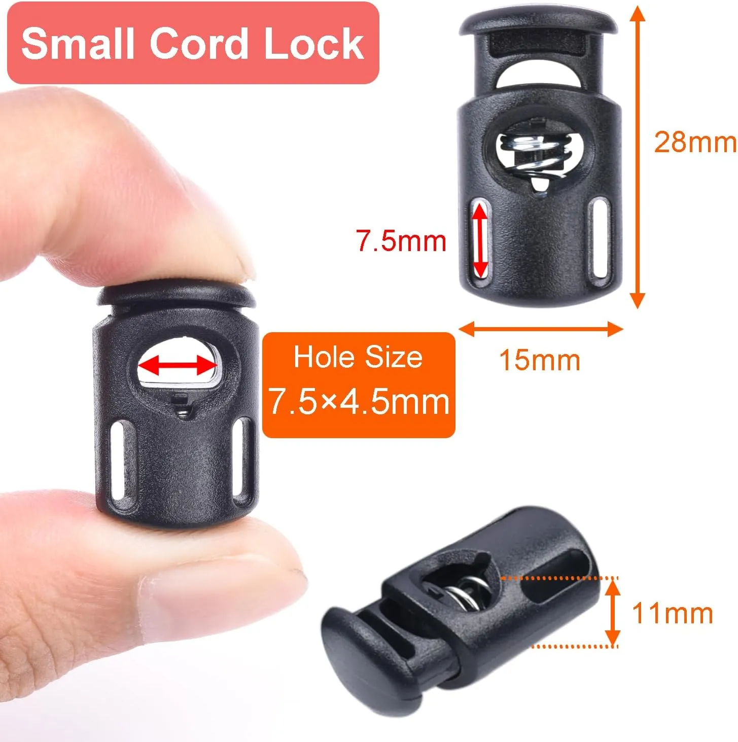 20 PCS Plastic Spring Cord Locks, Paracord Toggle Stopper Clasps for Drawstring Sweatpants Hat Hoodie String Clip Elastic Shoeslace Lock Swim Goggles Replacement Accessories