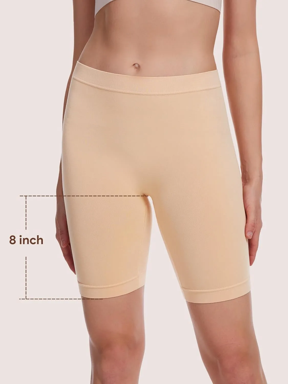 Angelhood Women's Cotton Boy Shorts Underwear Anti Chafing Seamless Biker Shorts High Waisted Soft Plus Boxer Briefs 4 Pack
