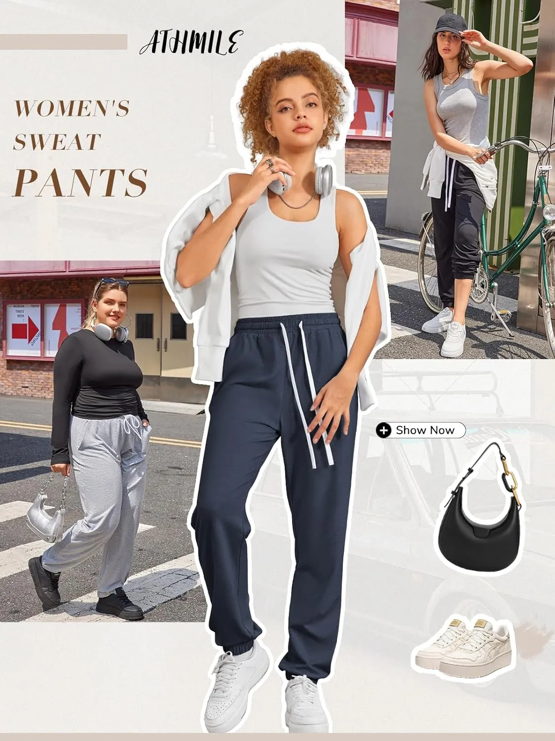 ATHMILE Baggy Sweatpants for Women with Pockets-Lounge Womens Pajams Pants-Womens Running Joggers Fall Clothes Outfits 2025
