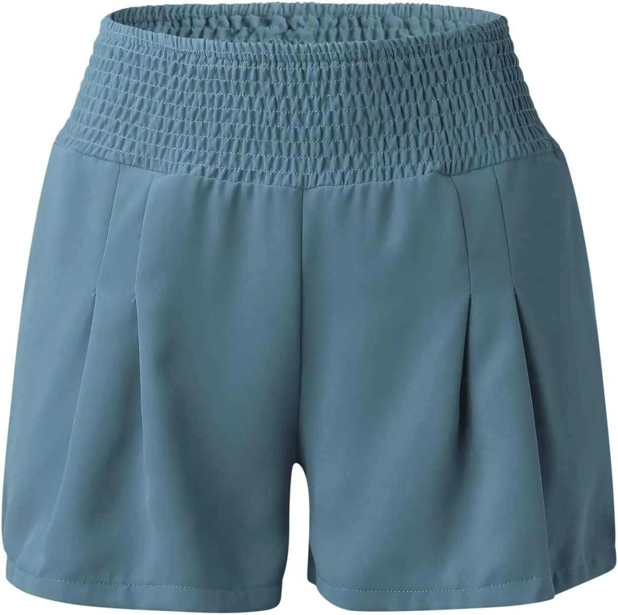 Beach Shorts for Women Casual Summer Smocked High Waisted Shorts Wide Leg Flowy Short Lounge Pants with Pockets