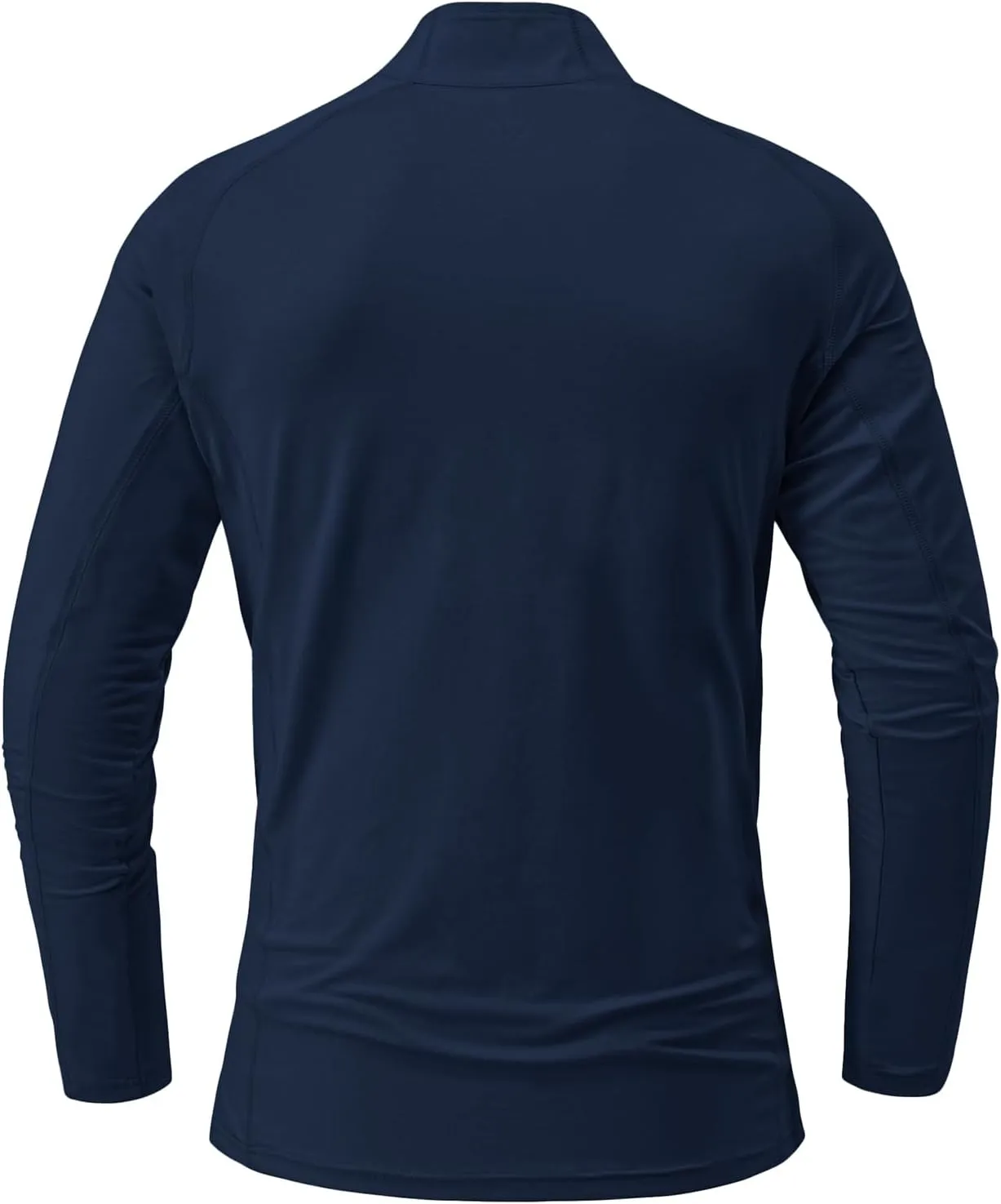 BGOWATU Men's Quarter Zip Pullover Long Sleeve Polo Shirts UPF 50 Quick Dry Golf Shirt