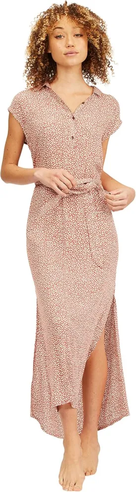 Billabong Women's Lovely Ways Button Front Midi Dress