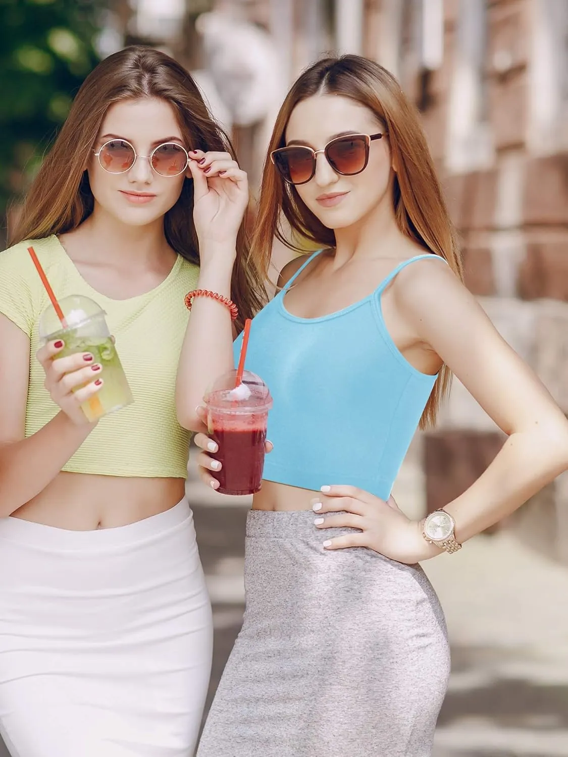 Boao 4 Pack Women's Cropped Tank Tops, Cotton Spaghetti Strap Crop Top Basic Sports Crop Cami Half Camisoles for Teen Girls