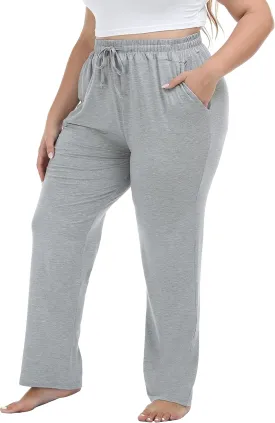 Cheapestbuy Women's Plus Size Comfy Lounge Pants Active Yoga Sweatpants Casual Stretchy Jogger Pants with Pockets Drawstring