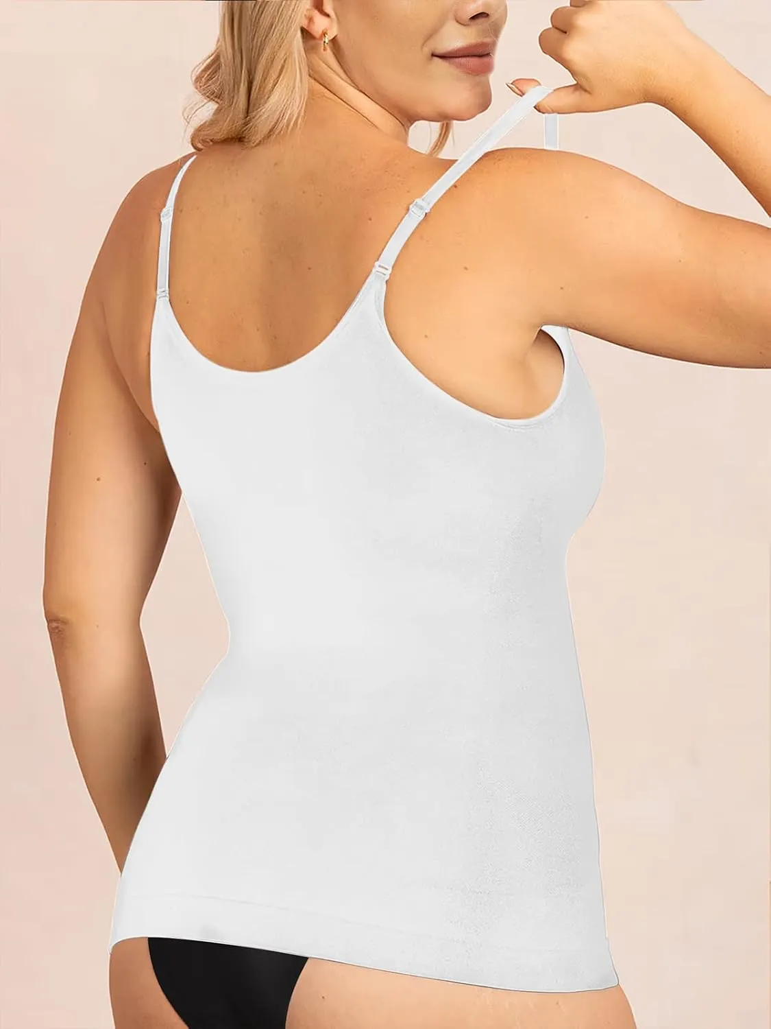 Compression Tank Tops for Women, High Shaping Scoop & V-Neck Cami, Shapewear Tummy Control Camisole