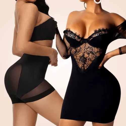 Contrast High-Waist Mesh Leg Shaper Shorts