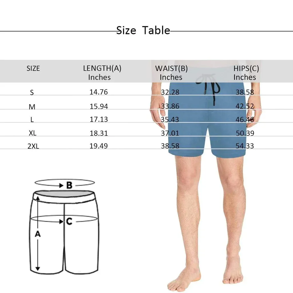Custom Flag Swim Shorts with Personalized Name Red White Stripes Men's Quick Dry Swimming Trunks