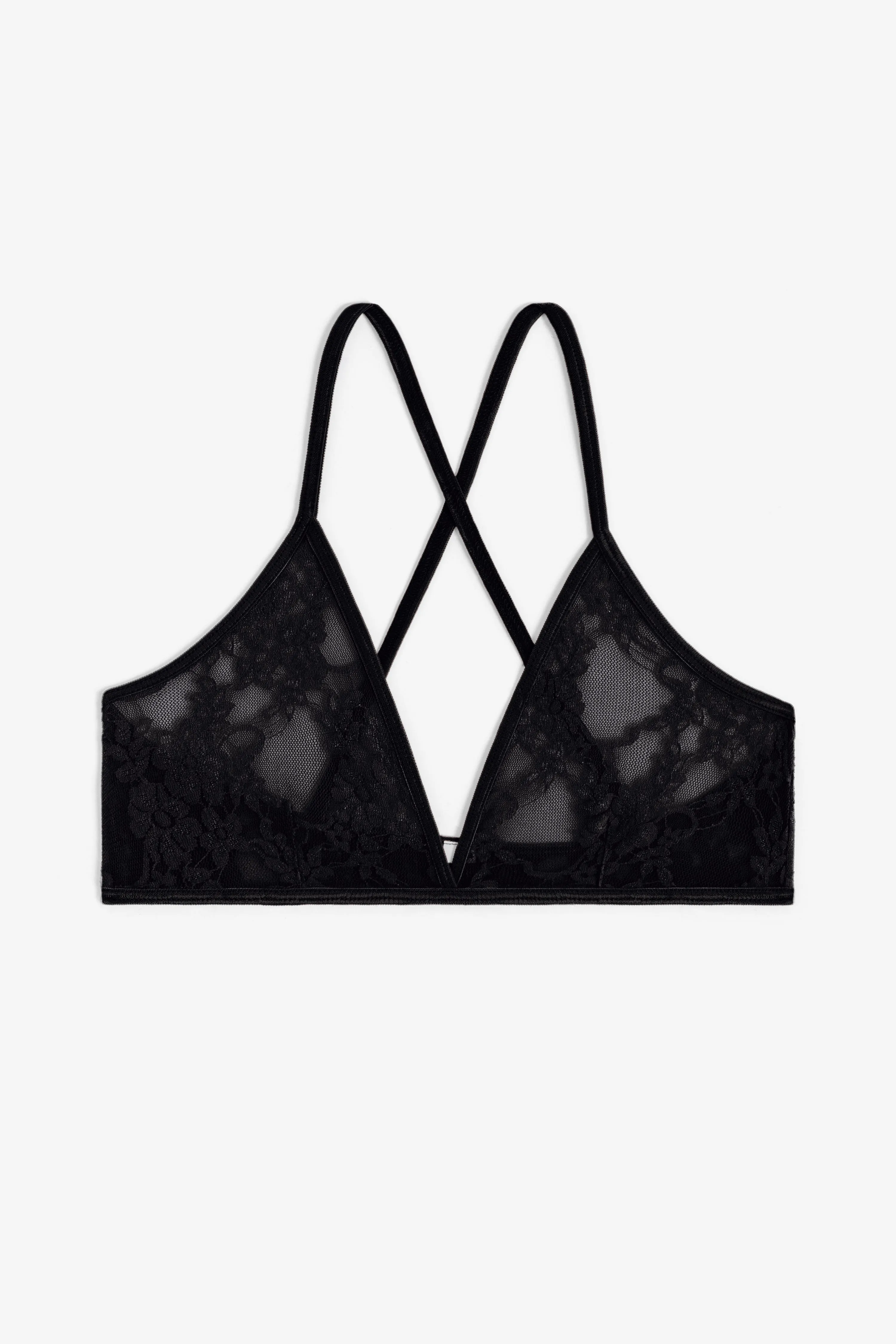 FNS92 - Floral Lace Crossback Bra