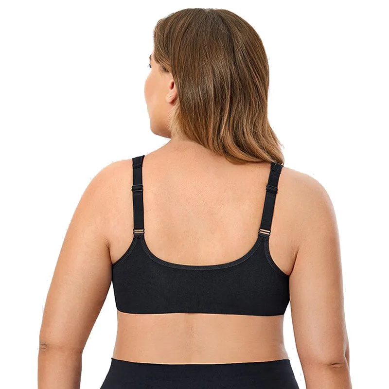 Front closure floral lace full cup non-padded underwired bra (Size 34/75 - 48/105, C-F)