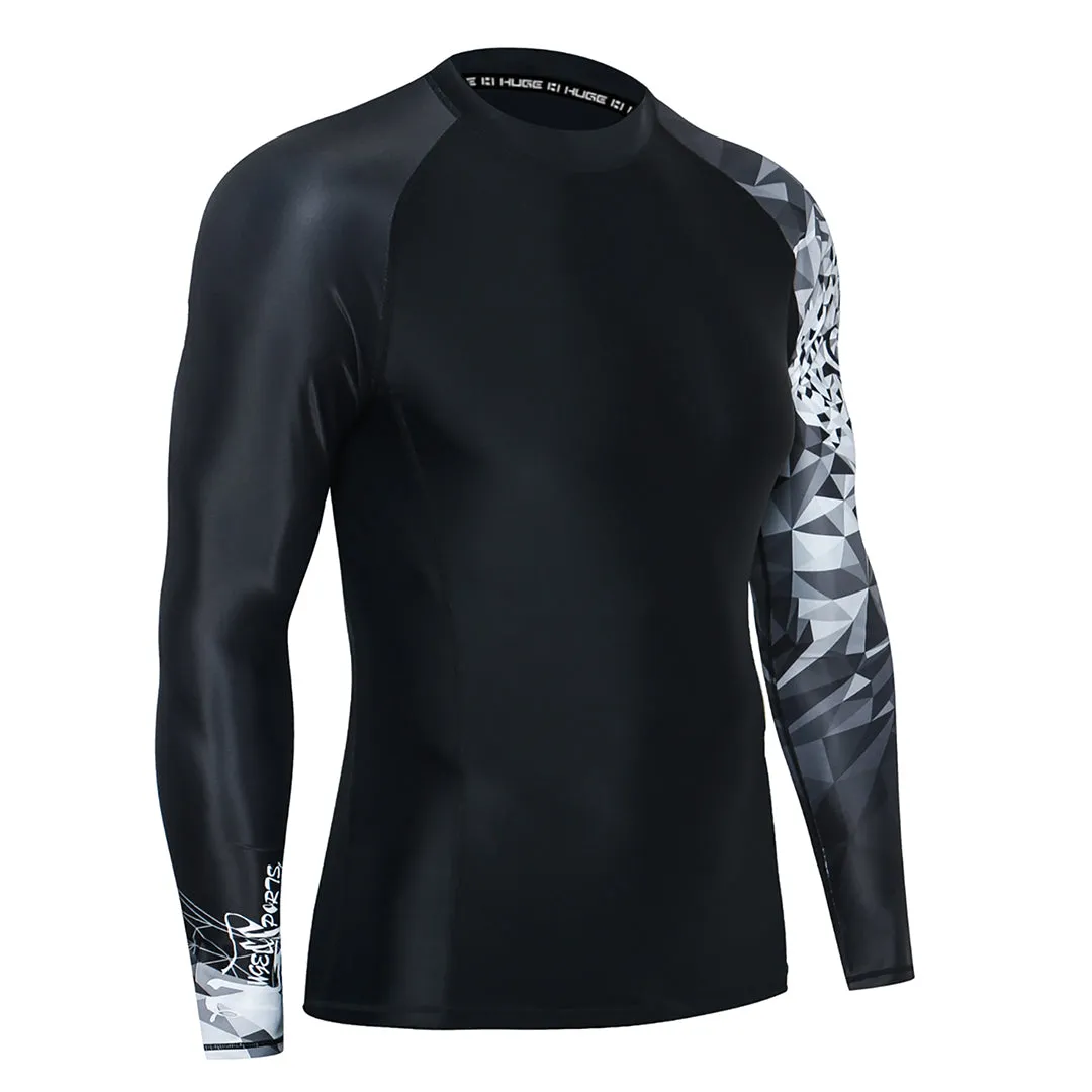 Graphic UPF50  Long Sleeve Rash Guard for Men - Jaguar Style