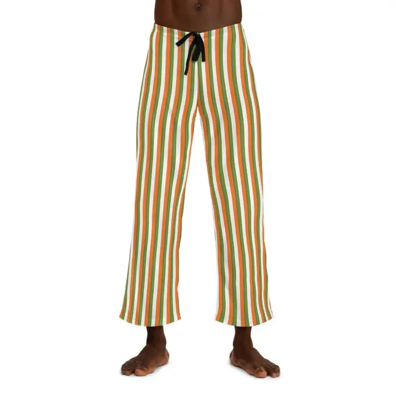 Green Striped Men's Pajama Pants