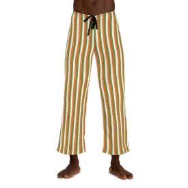 Green Striped Men's Pajama Pants