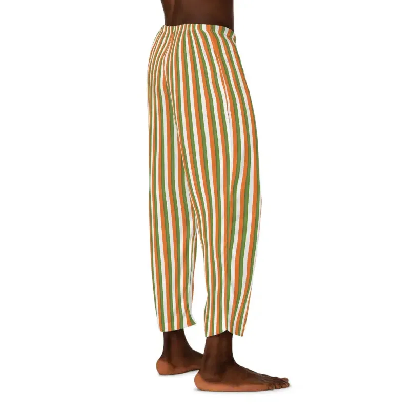 Green Striped Men's Pajama Pants
