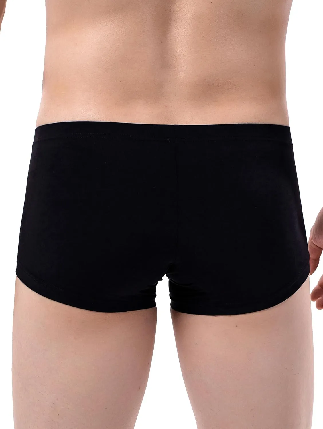 IKINGSKY Men's Silky Boxer Briefs Soft Bulge Shorts Underwear Sexy Low Rise Trunk Under Panties for Men