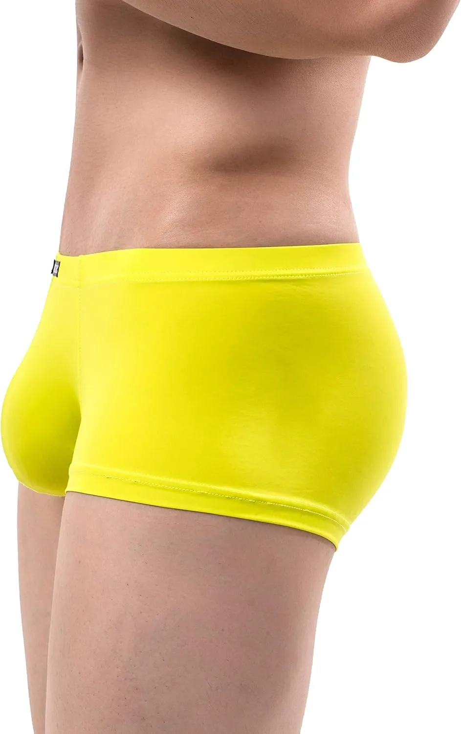 IKINGSKY Men's Silky Boxer Briefs Soft Bulge Shorts Underwear Sexy Low Rise Trunk Under Panties for Men