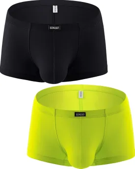 IKINGSKY Men's Silky Boxer Briefs Soft Bulge Shorts Underwear Sexy Low Rise Trunk Under Panties for Men