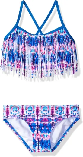 Kanu Surf Girls' Kelly Beach Sport Fringe 2-Piece Bikini Swimsuit