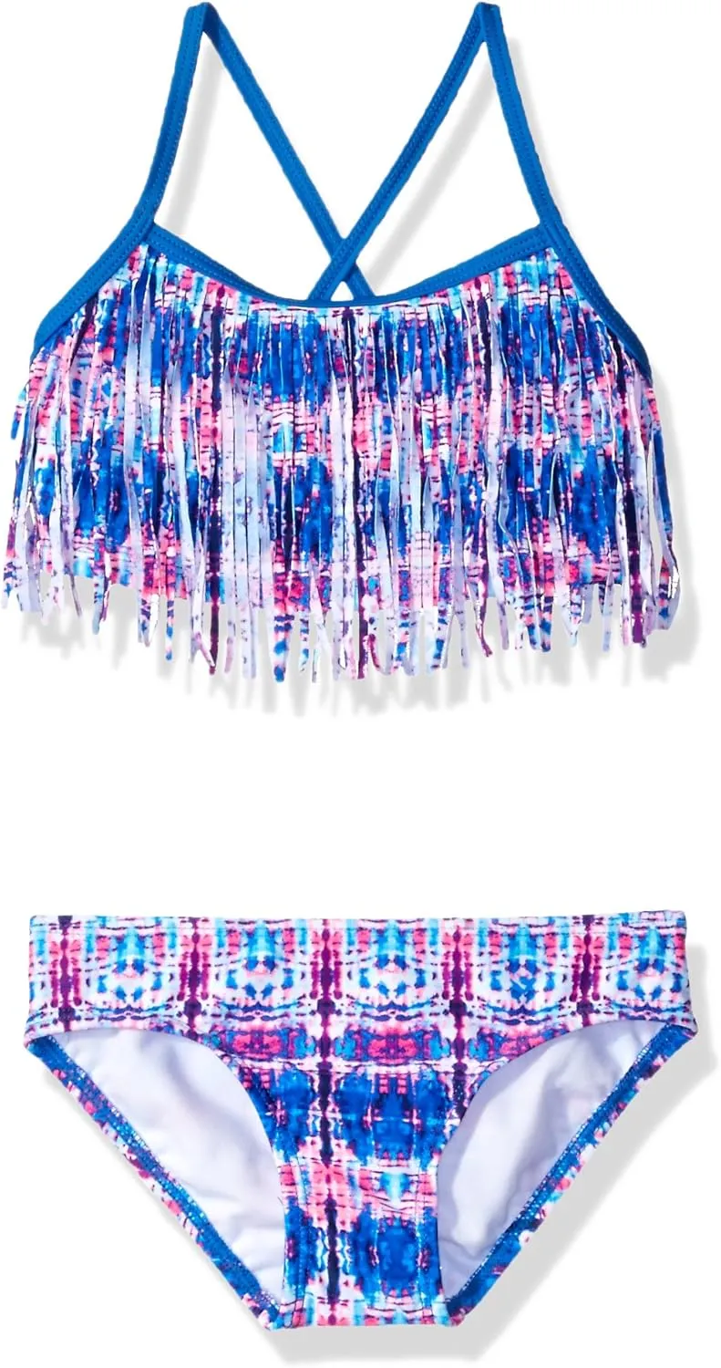 Kanu Surf Girls' Kelly Beach Sport Fringe 2-Piece Bikini Swimsuit