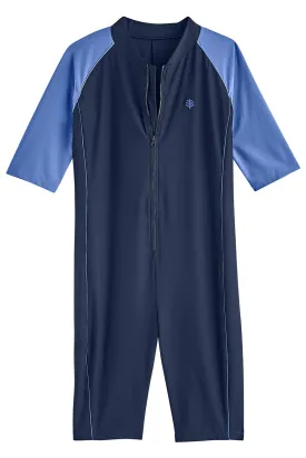 Kid's Barracuda Neck-to-Knee Swimsuit  |  Navy Colorblock