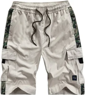 Kolongvangie Men's Cargo Shorts Casual Drawstring Pull On Cotton Summer Big & Tall Relaxed Fit Work Shorts