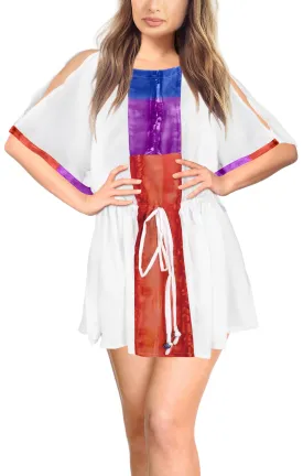 LA LEELA Bikini Swim Beach wear Swimsuit Cover ups Women Caftan Dress Solid OSFM 14-20W [L- 2X] Ghost White_A951
