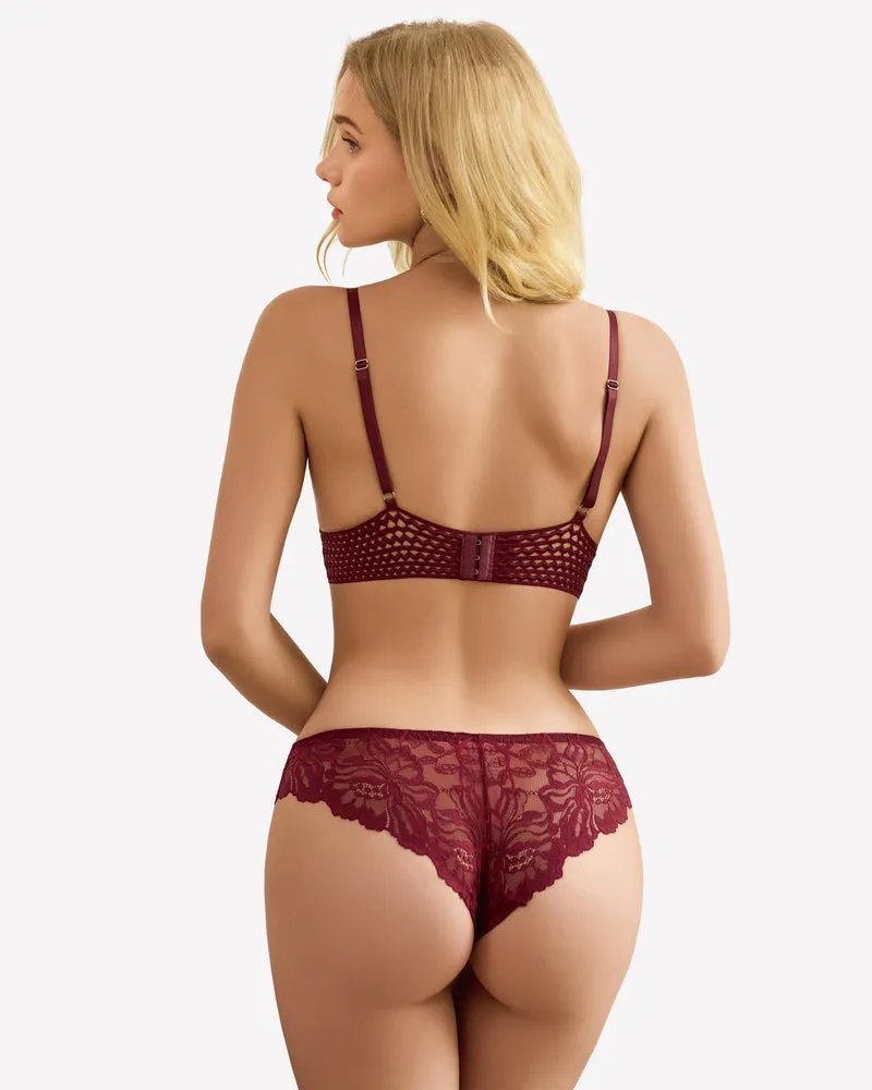Lace 2 Piece Lace Bralette and Panty Set