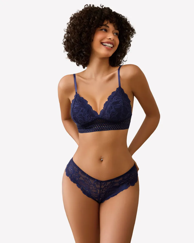 Lace 2 Piece Lace Bralette and Panty Set