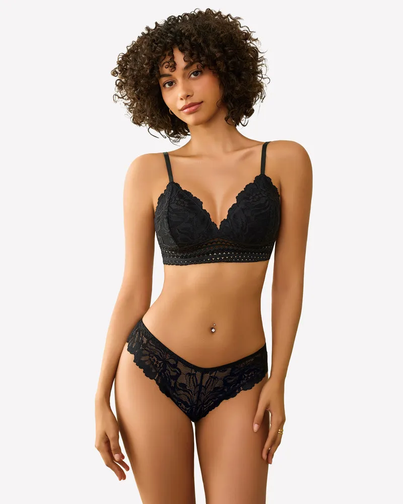 Lace 2 Piece Lace Bralette and Panty Set