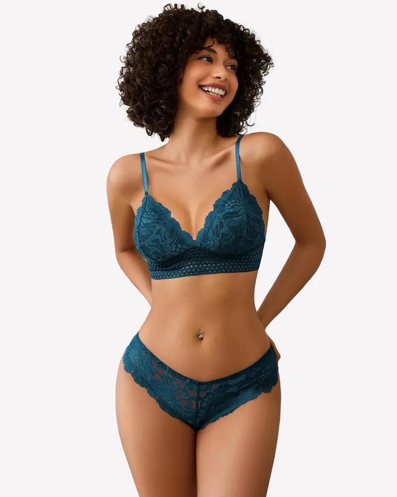 Lace 2 Piece Lace Bralette and Panty Set