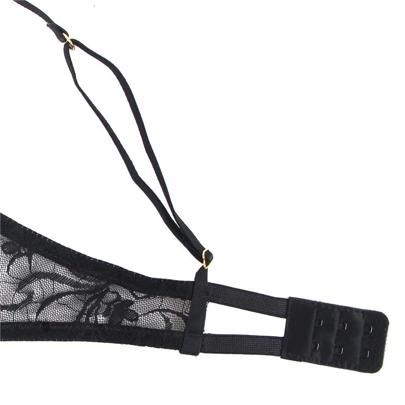 Lace Demi Bra & Garter Panty Set