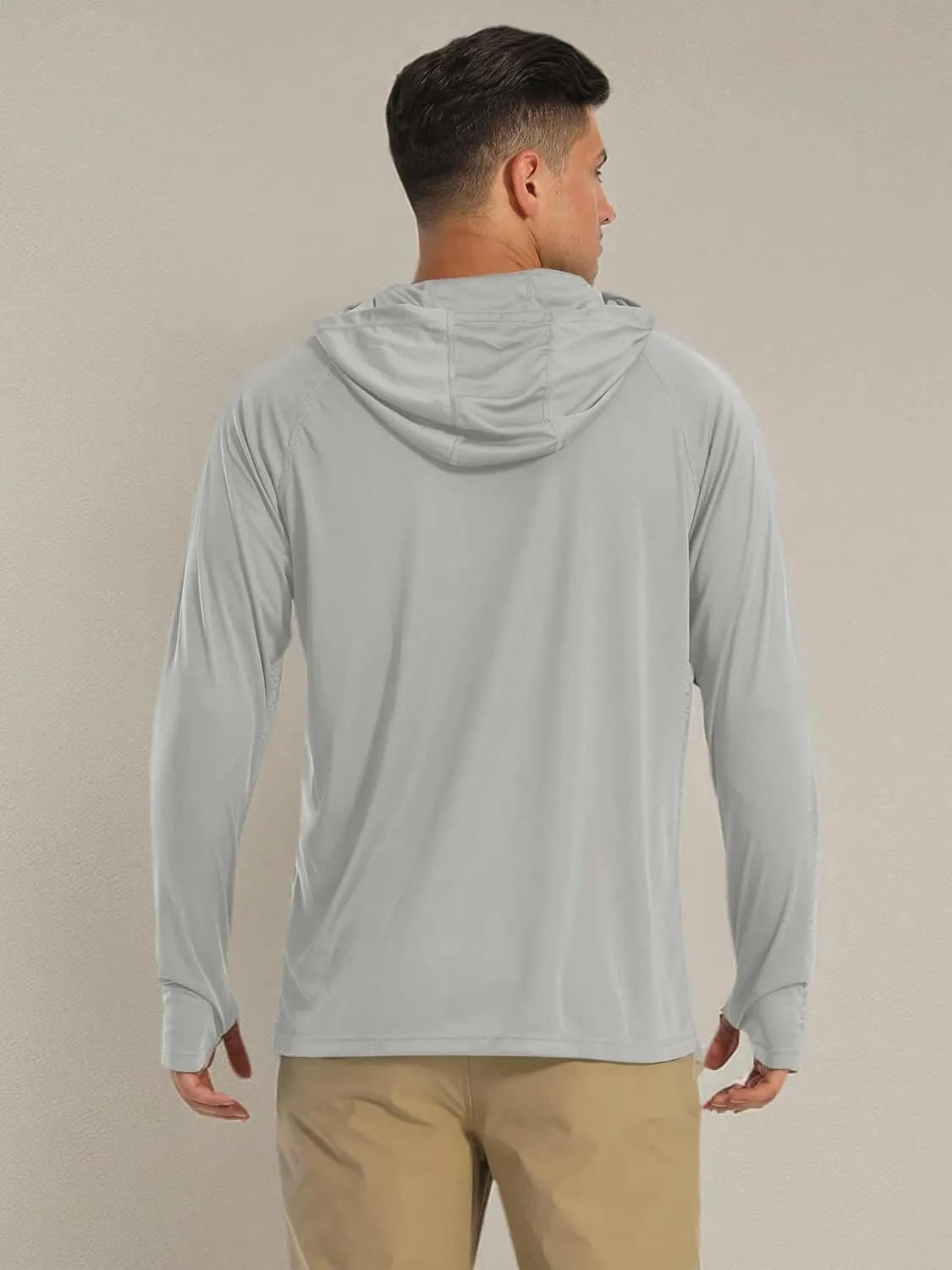 MAGCOMSEN Men's Hooded UPF 50  Sun Protection T Shirts Long Sleeve Athletic Fishing Shirts Rash Guards