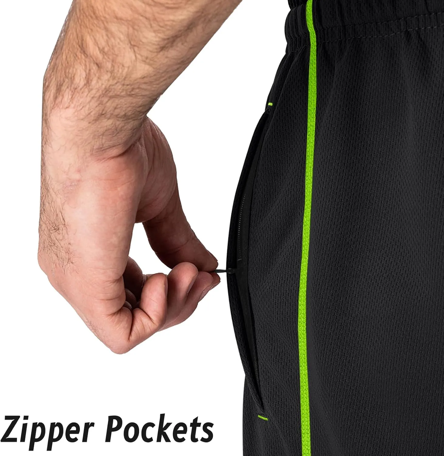MAGNIVIT Men's Lightweight Sweatpants Loose Fit Open Bottom Mesh Athletic Pants with Zipper Pockets