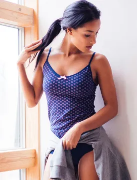 Marrisa Bow Print Cami Underwear Set in Eclipse Blue - Tokyo Laundry