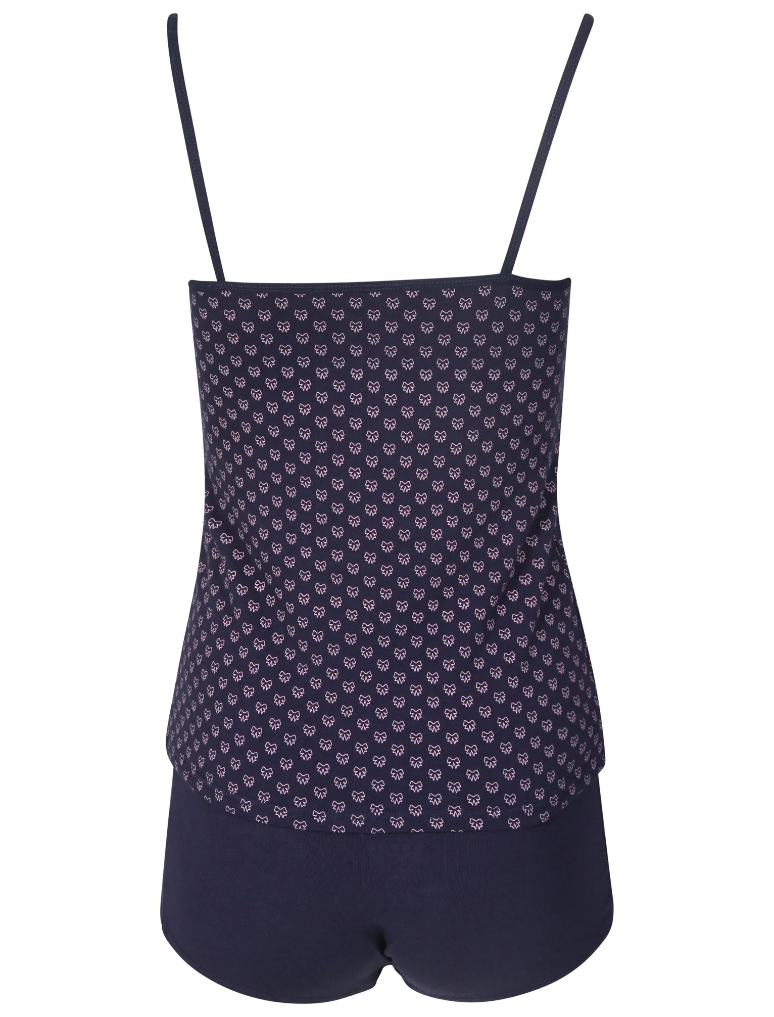 Marrisa Bow Print Cami Underwear Set in Eclipse Blue - Tokyo Laundry