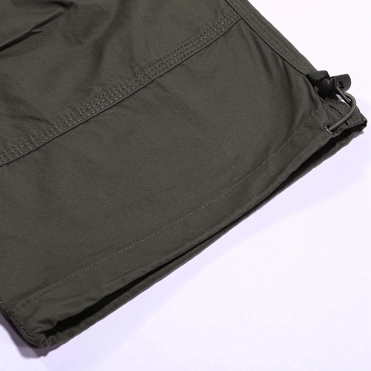 Men's Mid Rise Cotton Capri Hiking Shorts Drawstring Multi Pocket Cargo Shorts 2025 Trendy Elastic Waist Cropped Cargo Pants