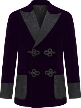 Men's Smoking Jacket Jacquard Peaked Lapel Double Breasted Stylish Blazers Coat Evening Party Wear