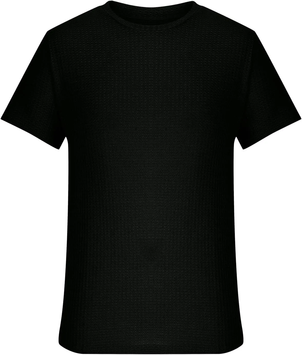 Mens Textured T-Shirts Lightweight Casual Knit Short Sleeve Crewneck Tops Summer Loose Fit Waffle Knit Pullover Tees