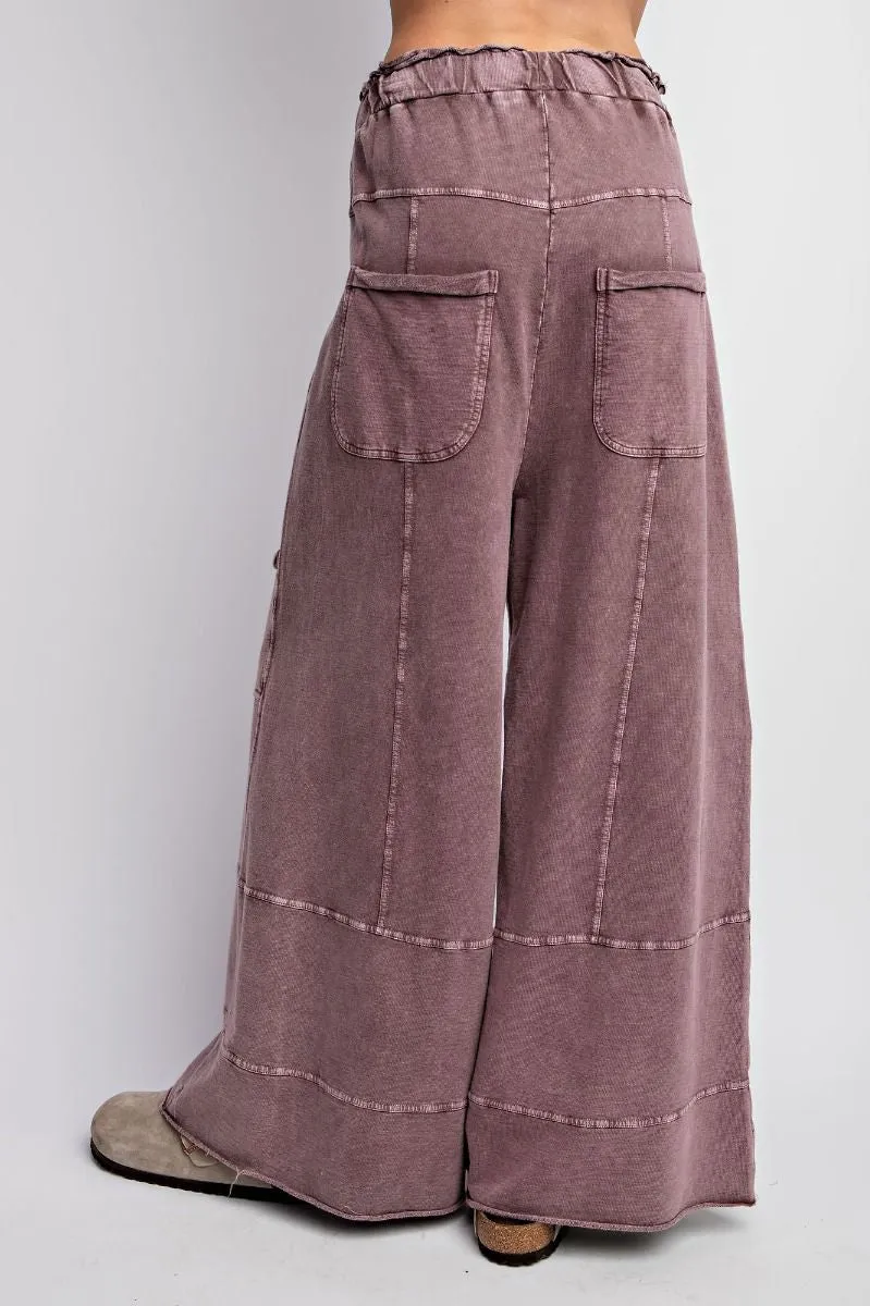 Plum Mineral Terry Wash Pants