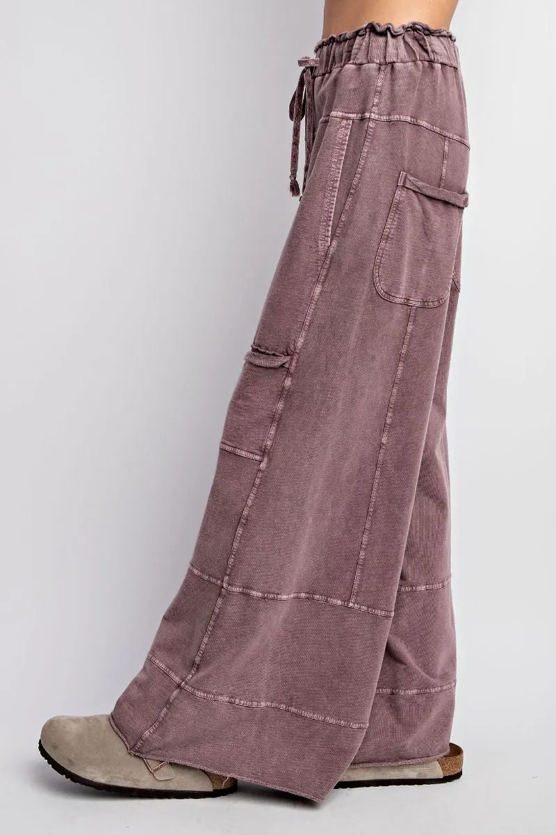 Plum Mineral Terry Wash Pants