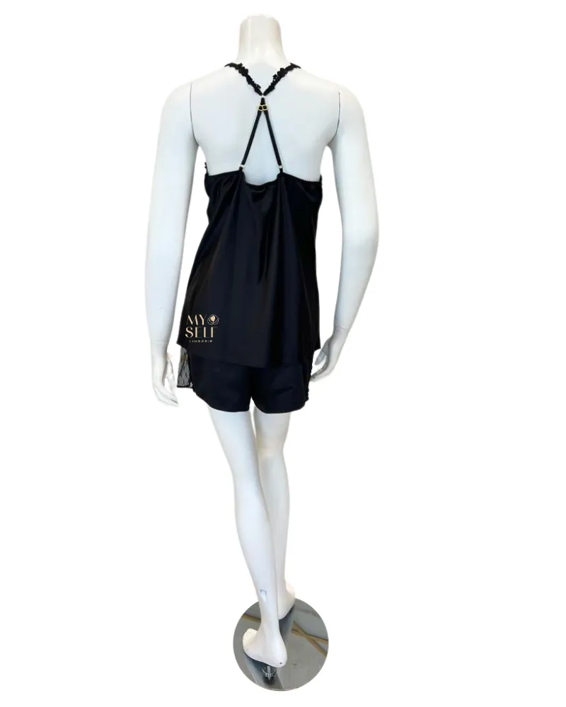 Q81147 Black Showstopper Cami and Boyshorts Set