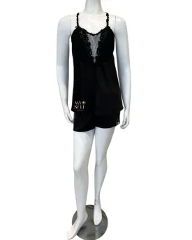 Q81147 Black Showstopper Cami and Boyshorts Set