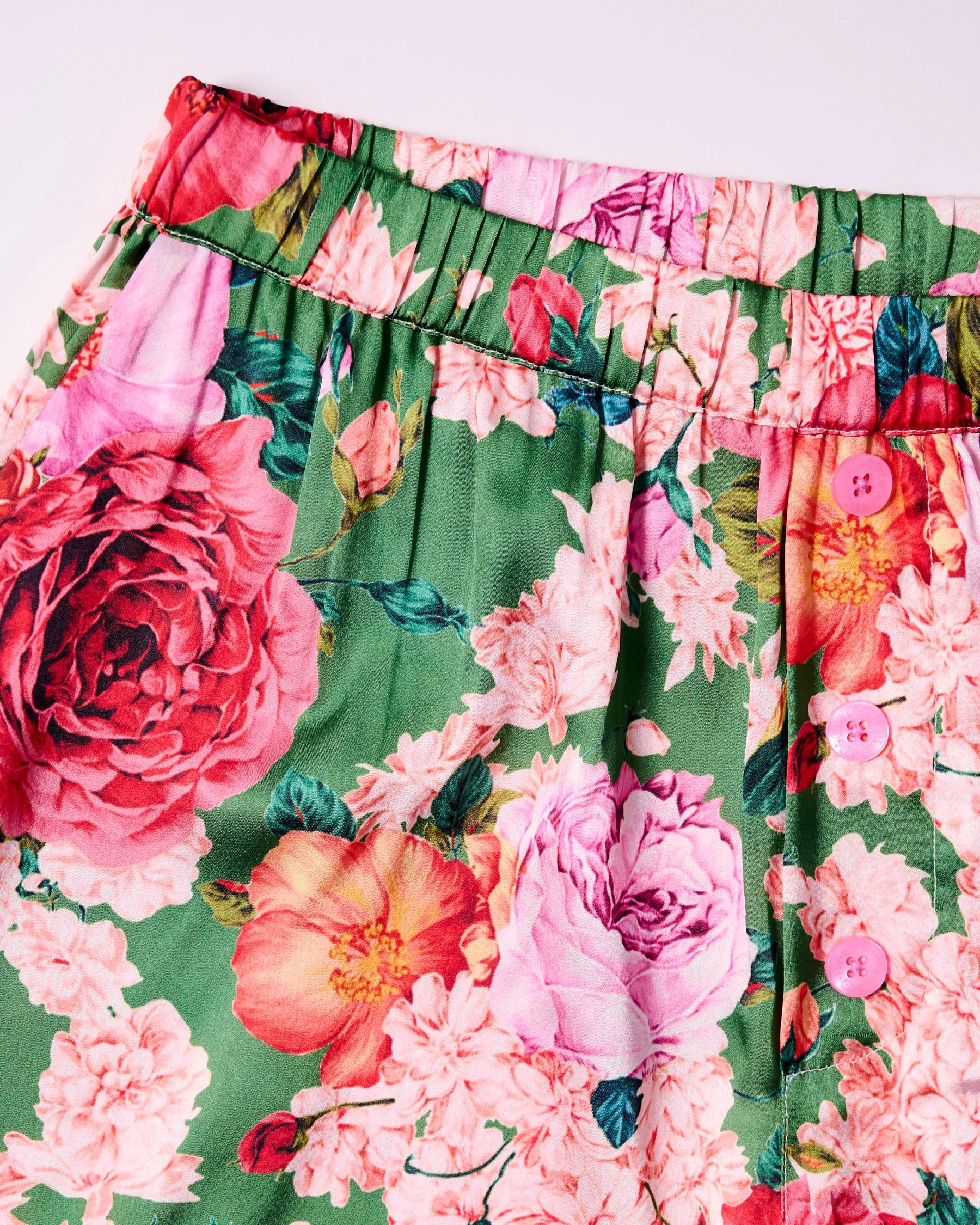 Rose Garden Satin Shorts & Cami Pyjama Set