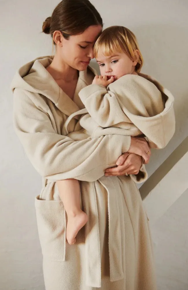 Saki Fleece Adult Bathrobe - Silver Lining