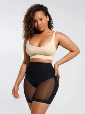 Seamless Low Back Mesh Tummy Control Shapewear Short