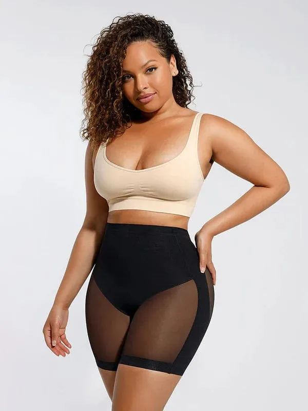 Seamless Low Back Mesh Tummy Control Shapewear Short