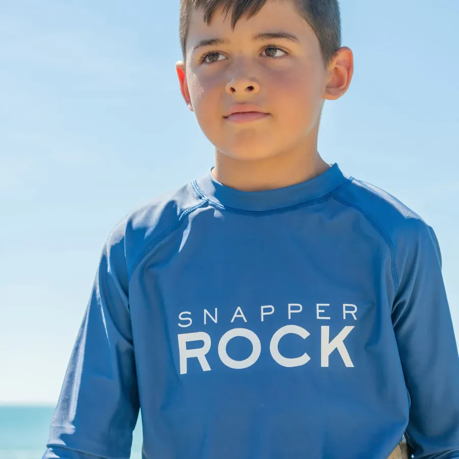 Snapper Rock Denim Logo Long Sleeve Rash Top B20089L - Blue