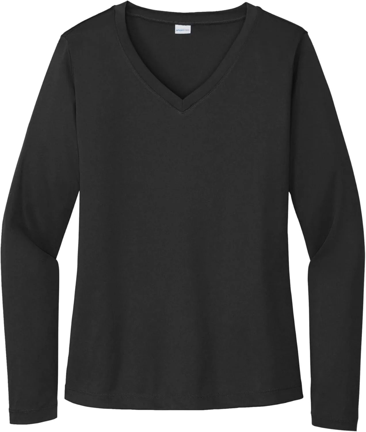 SPORT-TEK Women's Long Sleeve PosiCharge Competitor V-Neck Tee | Workout T-Shirt for Spring & Summer Fashion