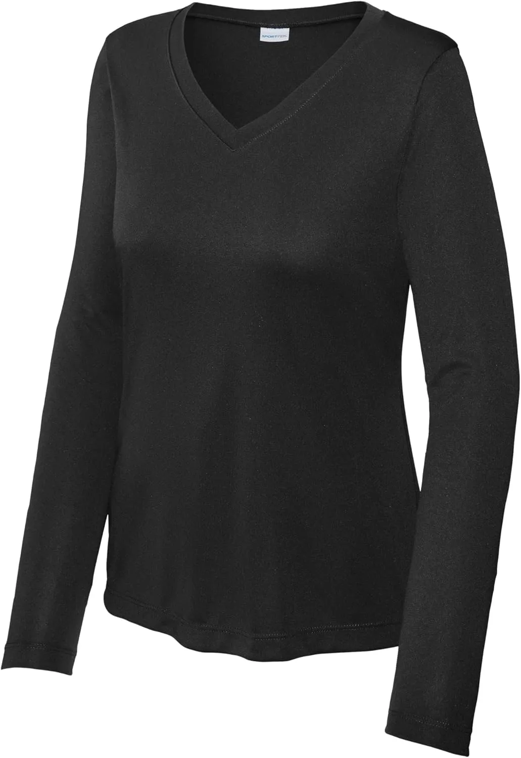 SPORT-TEK Women's Long Sleeve PosiCharge Competitor V-Neck Tee | Workout T-Shirt for Spring & Summer Fashion